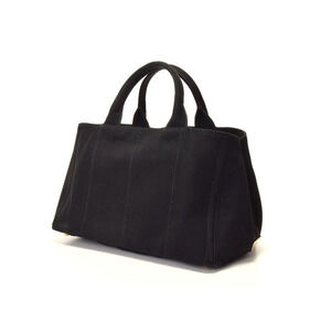Prada Canvas Canapa Tote Strap Black